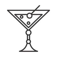 cocktail icon fresh juicy drink liquor alcohol line style design vector