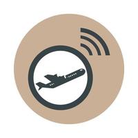 airport aircraft signal travel transport terminal tourism or business block and flat style icon vector