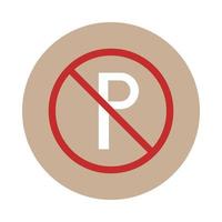 no parking sign in crossed out red circle block and flat style icon vector