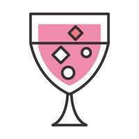 cocktail icon drink liquor alcohol special event celebration line and fill design vector