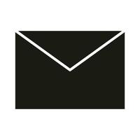 aplicación móvil mensaje de correo electrónico menú de botones web icono de estilo de silueta digital vector