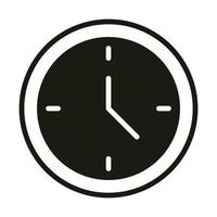 aplicación móvil hora del reloj menú de botones web icono de estilo de silueta digital vector