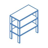 isometric construction shelf storage empty work equipment linear style icon design vector