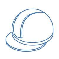 Reparación isométrica construcción casco herramienta de trabajo y equipo diseño de icono de estilo lineal vector