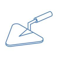 isometric repair construction trowel work tool and equipment linear style icon design vector