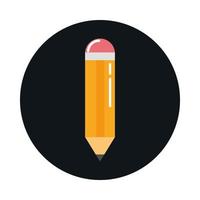 school education supply write pencil block and flat style icon vector