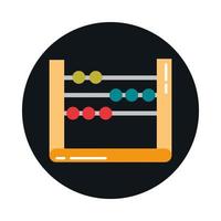 school education supply abacus arithmetic block and flat style icon vector