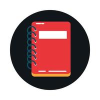 school education supply notebook learn block and flat style icon vector