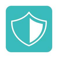 aplicación móvil escudo protección web botón menú icono de estilo plano digital vector