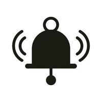 mobile application bell notification web button menu digital silhouette style icon vector