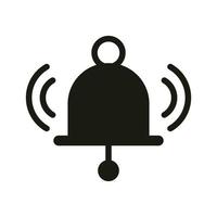 mobile application bell notification web button menu digital silhouette style icon vector