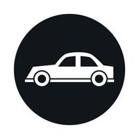 bloque de vehículo de transporte modelo de coche sedán y diseño de icono de estilo plano vector