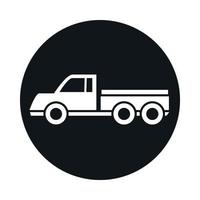 car delivery pick up model transport vehicle block and flat style icon design vector