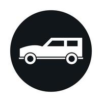 bloque de vehículo de transporte de modelo de coche suv y diseño de icono de estilo plano vector