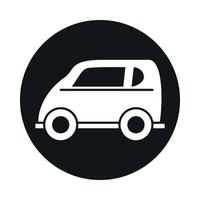 car compact mini model transport vehicle block and flat style icon design vector