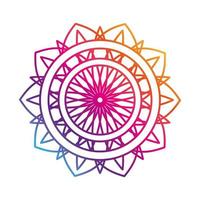 motivo de mandala decoración floral icono de estilo degradado místico vector