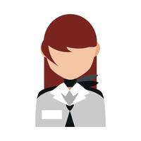 female stewardess airlines occupation professional flat style icon vector