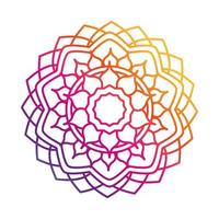 floral mandala vintage decorative gradient style icon vector