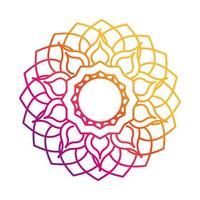 motivo de mandala decoración floral icono de estilo degradado místico vector