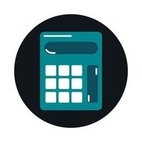 school education calculator maths financial supply block and flat style icon vector