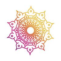 motivo de mandala decoración floral icono de estilo degradado místico vector