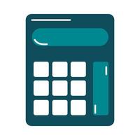 calculadora de educación escolar matemáticas suministro financiero icono de estilo plano vector