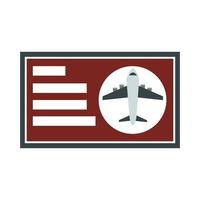 aeropuerto, aerolínea, tarjeta de embarque, boleto, viaje, transporte, terminal, turismo, o, negocio, plano, estilo, icono vector