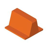 isometric repair construction roadblock barrier work tool and equipment flat style icon design vector