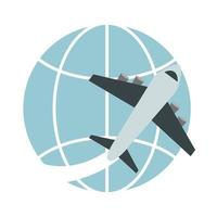 airport world airplane travel transport terminal tourism or business flat style icon vector