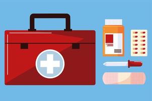 medicine kit and drugs vector