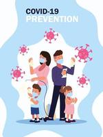 family covid 19 prevention vector
