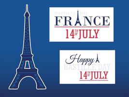 happy bastille day vector