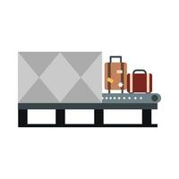 airport security check conveyer suitcase travel transport terminal tourism or business flat style icon vector