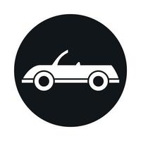 bloque de vehículo de transporte modelo cabriolet coche y diseño de icono de estilo plano vector