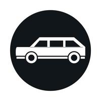 bloque de vehículo de transporte modelo de monovolumen de coche y diseño de icono de estilo plano vector