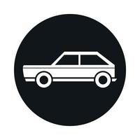 car hatchback model transport vehicle block and flat style icon design vector