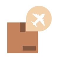 aeropuerto, avión, carga, y, entrega, transporte, viaje, terminal, negocios, estilo plano, icono vector