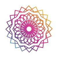 mandala decorative ornament ethnic oriental gradient style icon vector