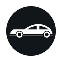 bloque de vehículo de transporte modelo cupé de coche y diseño de icono de estilo plano vector