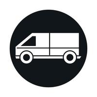 car van model transport vehicle block and flat style icon design vector