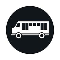 bloque de vehículo de transporte modelo de autobús y diseño de icono de estilo plano vector