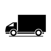 delivery truck model transport vehicle silhouette style icon design vector