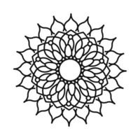 motivo de mandala decoración floral icono de estilo de línea mística vector