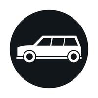 car compact crossover model transport vehicle block and flat style icon design vector