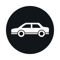 Bloque de tráfico de vehículos de transporte de modelo de automóvil clásico y diseño de icono de estilo plano vector