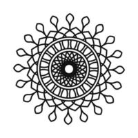 motivo de mandala decoración floral icono de estilo de línea mística vector