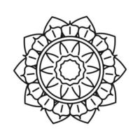 motivo de mandala decoración floral icono de estilo de línea vintage místico vector