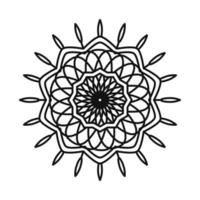 motivo de mandala decoración floral icono de estilo de línea mística vector