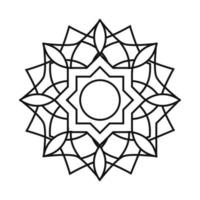 motivo de mandala decoración floral icono de estilo de línea mística vector