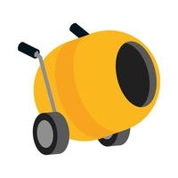 isometric repair construction concrete mixer work tool and equipment flat style icon design vector